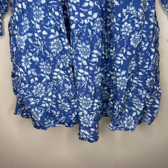 NWT Patrons of Peace Blue Floral Long Sleeve Mini Dress - Picture 4 of 8